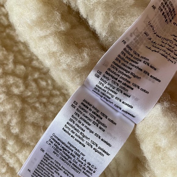 Sandro Shearling & Corduroy Trucker Jacket in Mustard - Season H2018 - Size M - Picture 10 of 15